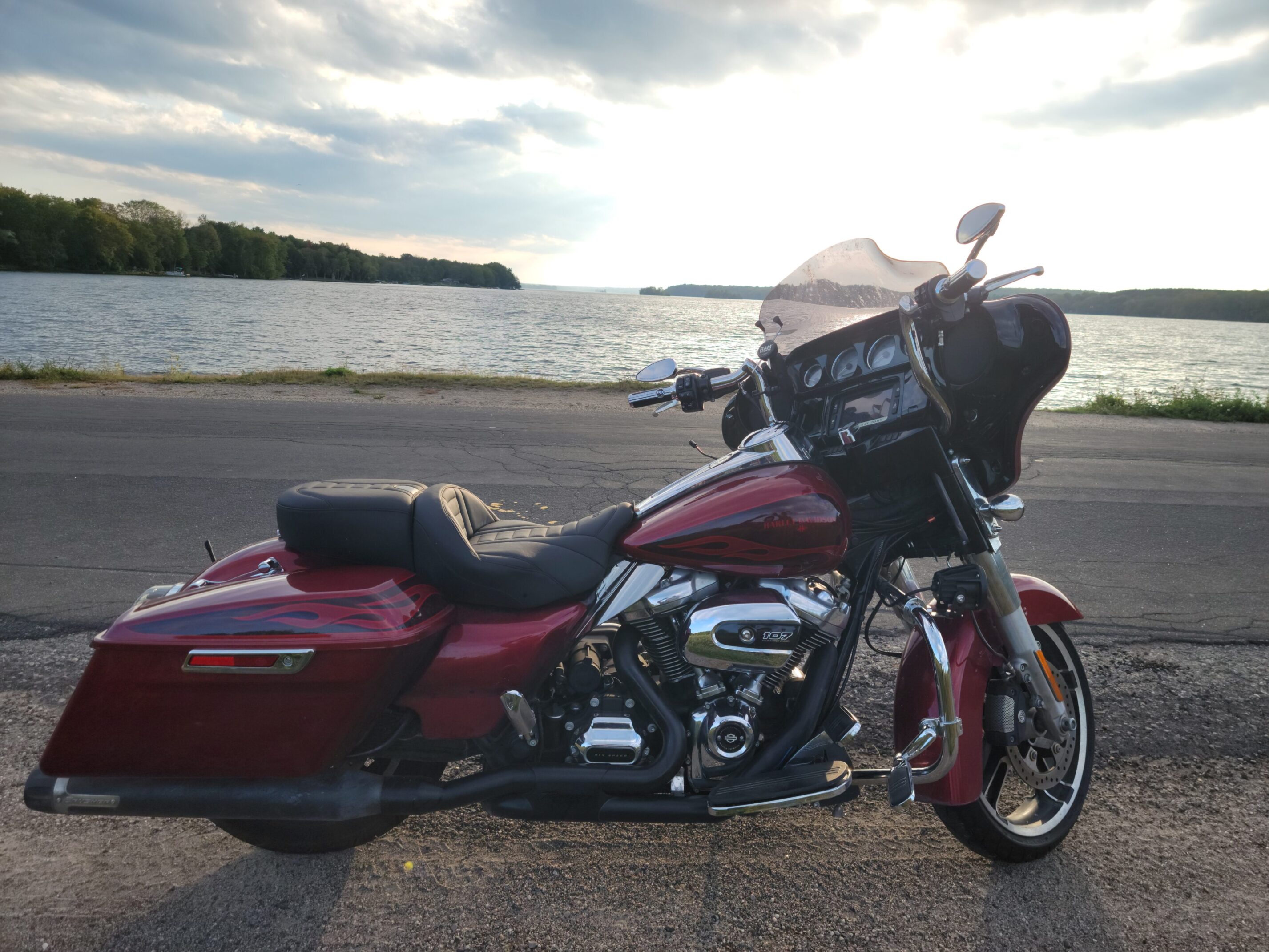 Motorcycle repair of motorcycle on the side