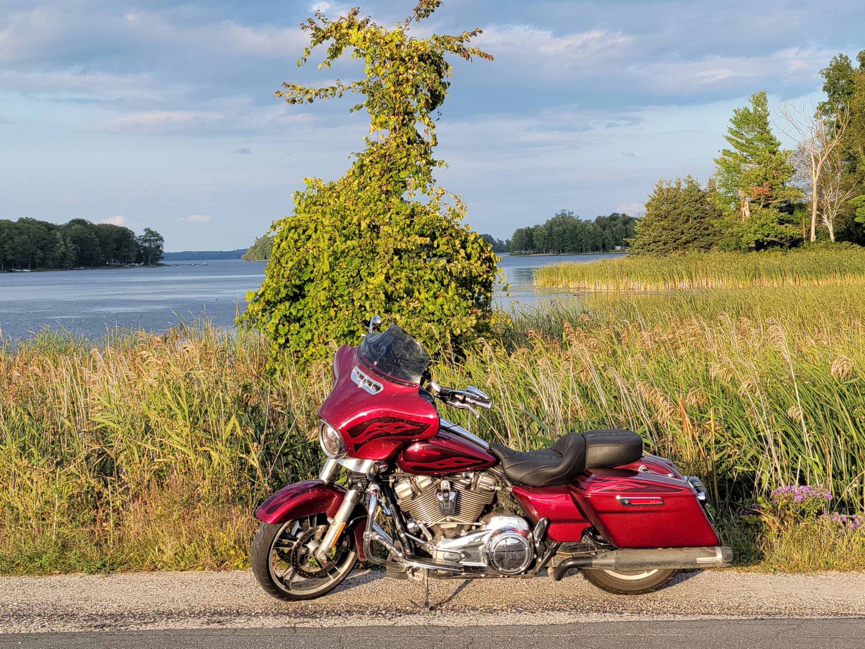 Motorcycle repair of a motorcycle in red