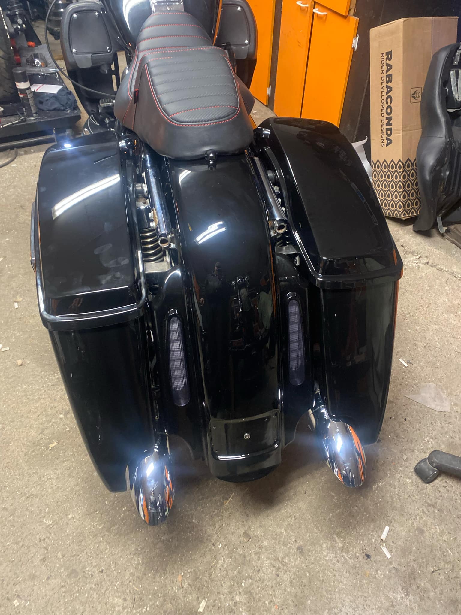Motorcycle repair of a motorcycle on the back