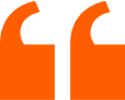 Orange quotation marks on black background.