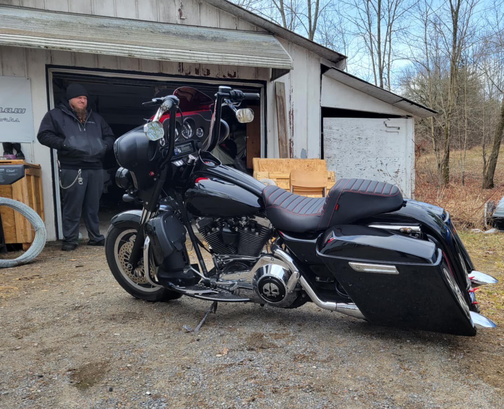 Harley Davidson bike repair in black
